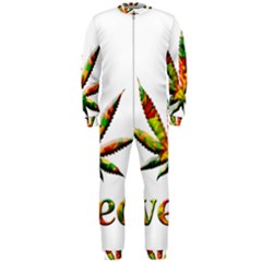 Marijuana Leaf Bright Graphic Onepiece Jumpsuit (men)  by Simbadda