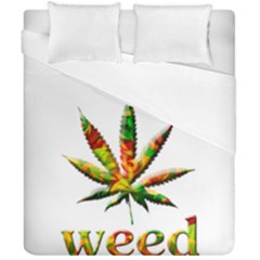 Marijuana Leaf Bright Graphic Duvet Cover Double Side (California King Size)