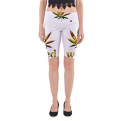 Marijuana Leaf Bright Graphic Yoga Cropped Leggings