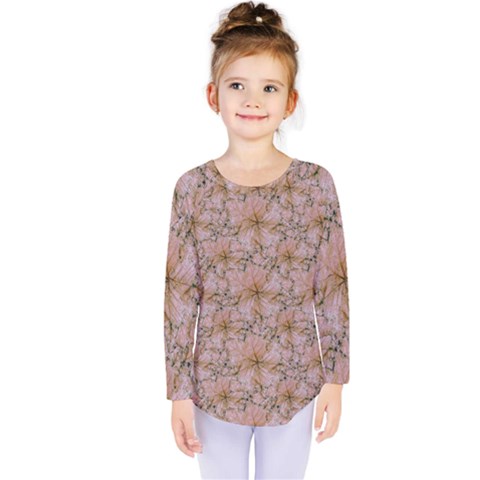 Nature Collage Print Kids  Long Sleeve Tee by dflcprintsclothing