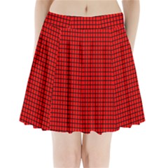 Red And Black Pleated Mini Skirt