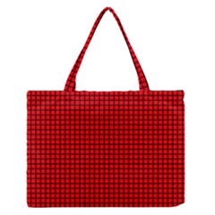 Red And Black Medium Zipper Tote Bag