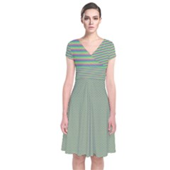 Mardi Gras  Short Sleeve Front Wrap Dress by PhotoNOLA