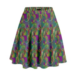 Pattern Abstract Paisley Swirls High Waist Skirt