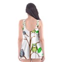 Tree Root Leaves Owls Green Brown Skater Dress Swimsuit View2