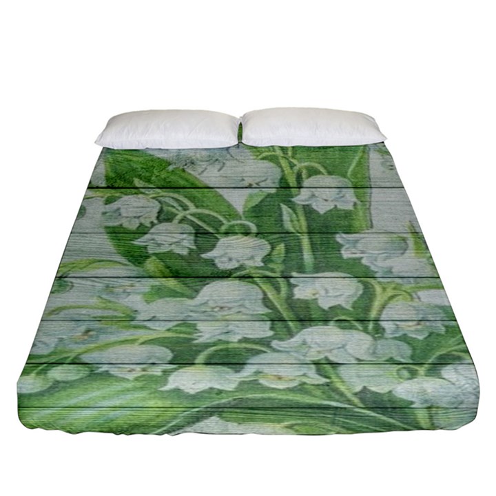 On Wood May Lily Of The Valley Fitted Sheet (King Size)