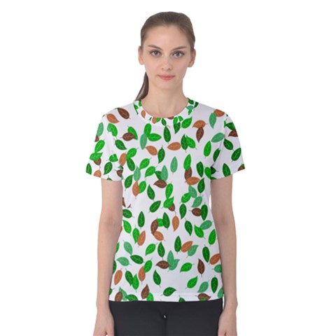 Leaves True Leaves Autumn Green Women s Cotton Tee by Simbadda