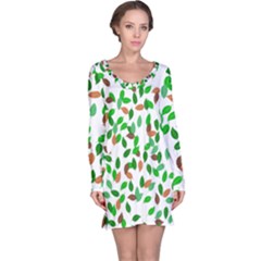 Leaves True Leaves Autumn Green Long Sleeve Nightdress