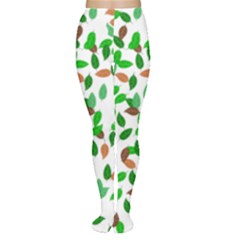 Leaves True Leaves Autumn Green Women s Tights by Simbadda