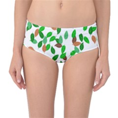 Leaves True Leaves Autumn Green Mid-waist Bikini Bottoms by Simbadda