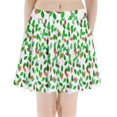 Leaves True Leaves Autumn Green Pleated Mini Skirt by Simbadda