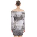 Astronaut Space Travel Space Long Sleeve Off Shoulder Dress View2