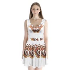 Butterfly Animal Insect Isolated Split Back Mini Dress 