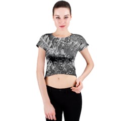 Fern Raindrops Spiderweb Cobweb Crew Neck Crop Top