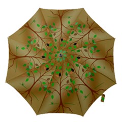 Tree Root Leaves Contour Outlines Hook Handle Umbrellas (small) by Simbadda