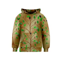 Tree Root Leaves Contour Outlines Kids  Pullover Hoodie by Simbadda