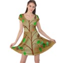 Tree Root Leaves Contour Outlines Cap Sleeve Dresses View1