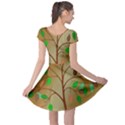 Tree Root Leaves Contour Outlines Cap Sleeve Dresses View2