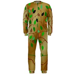 Tree Root Leaves Contour Outlines Onepiece Jumpsuit (men)  by Simbadda