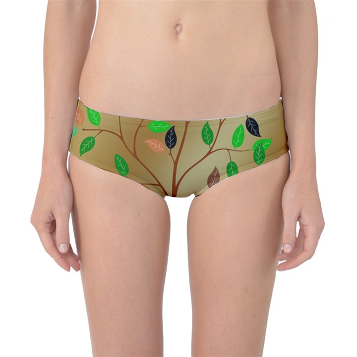 Tree Root Leaves Contour Outlines Classic Bikini Bottoms