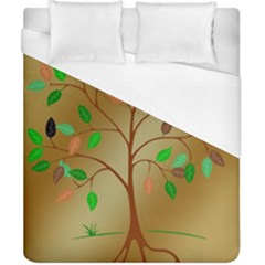 Tree Root Leaves Contour Outlines Duvet Cover (california King Size)