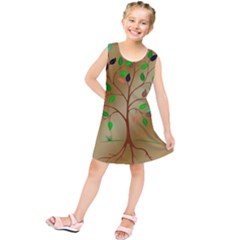 Tree Root Leaves Contour Outlines Kids  Tunic Dress by Simbadda