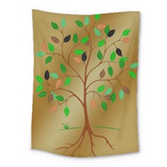 Tree Root Leaves Contour Outlines Medium Tapestry