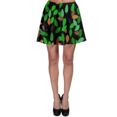 Leaves True Leaves Autumn Green Skater Skirt by Simbadda