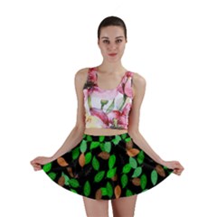 Leaves True Leaves Autumn Green Mini Skirt by Simbadda