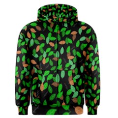 Leaves True Leaves Autumn Green Men s Zipper Hoodie by Simbadda