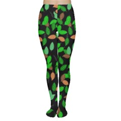 Leaves True Leaves Autumn Green Women s Tights by Simbadda