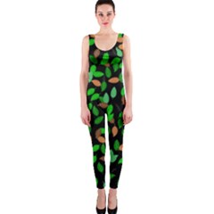 Leaves True Leaves Autumn Green Onepiece Catsuit