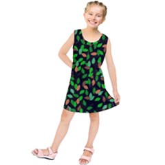 Leaves True Leaves Autumn Green Kids  Tunic Dress by Simbadda