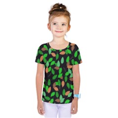 Leaves True Leaves Autumn Green Kids  One Piece Tee