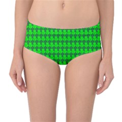 St  Patricks Day Green Mid-waist Bikini Bottoms by PhotoNOLA