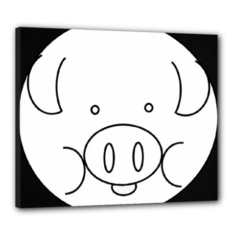 Pig Logo Canvas 24  X 20  by Simbadda