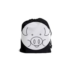 Pig Logo Drawstring Pouches (small)  by Simbadda