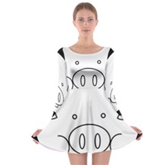 Pig Logo Long Sleeve Skater Dress by Simbadda