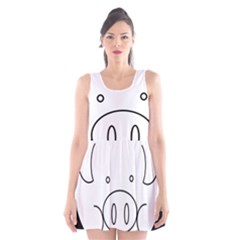 Pig Logo Scoop Neck Skater Dress by Simbadda