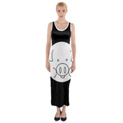 Pig Logo Fitted Maxi Dress by Simbadda