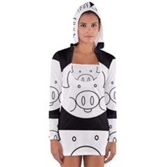 Pig Logo Women s Long Sleeve Hooded T-shirt by Simbadda