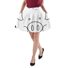 Pig Logo A-line Pocket Skirt