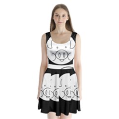 Pig Logo Split Back Mini Dress  by Simbadda