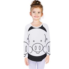 Pig Logo Kids  Long Sleeve Tee