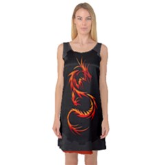 Dragon Sleeveless Satin Nightdress