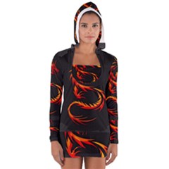 Dragon Women s Long Sleeve Hooded T-shirt by Simbadda