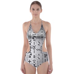 Science Formulas Cut-out One Piece Swimsuit by Simbadda