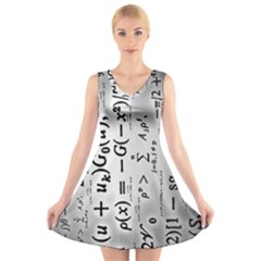 Science Formulas V-neck Sleeveless Skater Dress