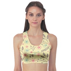 Seamless Spring Flowers Patterns Sports Bra