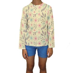 Seamless Spring Flowers Patterns Kids  Long Sleeve Swimwear by TastefulDesigns